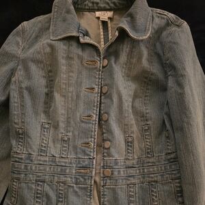 LOFT Distressed Blue Jean Jacket